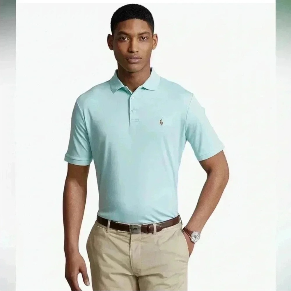 POLO RALPH LAUREN Classic Fit Soft Cotton Polo Shirt Parakeet Size Medium Preppy